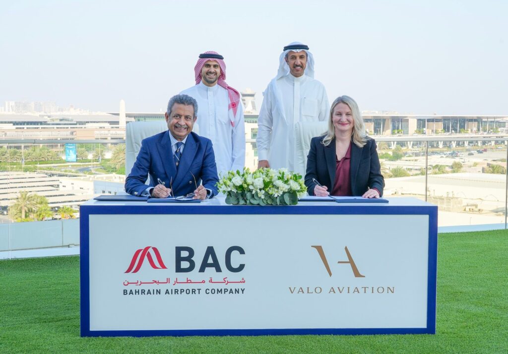 HE Dr. Shaikh Abdulla bin Ahmed Al Khalifa, Minister of Transportation and Telecommunications, attended the agreement signing between Bahrain Airport Company and Valo Aviation